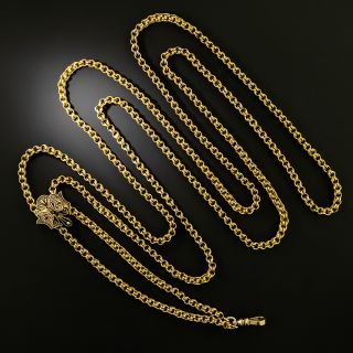Long 14K Victorian Slide Necklace, 66 Inches - 2