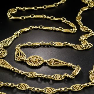 Long 18K French Chain Necklace
