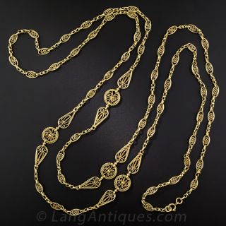 Long 18K French Chain Necklace