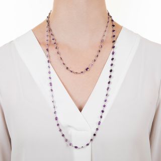 Long 49 Inch Amethyst Chain Necklace
