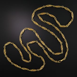 Long 54 1/2 Inch Antique Neck Chain - 2