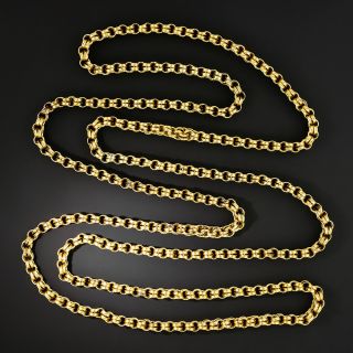 Long 57 3/4 Inch Victorian Double Cable Link Chain  - 2