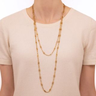 Long 60+ Inch French Handmade Fancy Link Chain 
