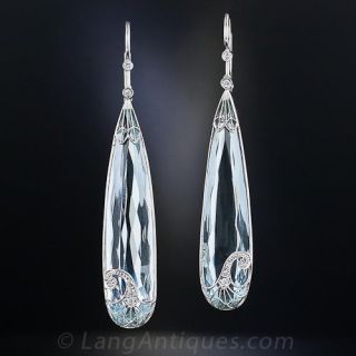 Long Aquamarine Earrings