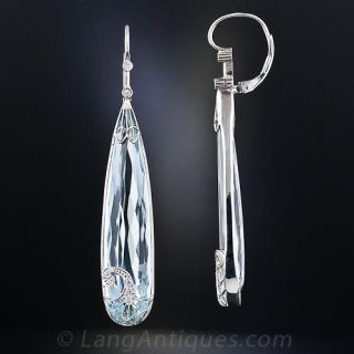 Long Aquamarine Earrings