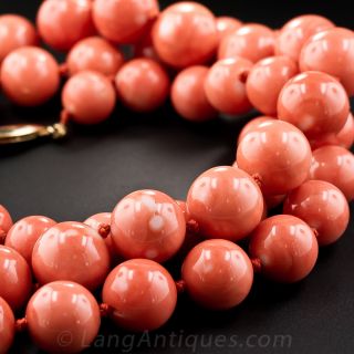 Long Coral Bead Necklace