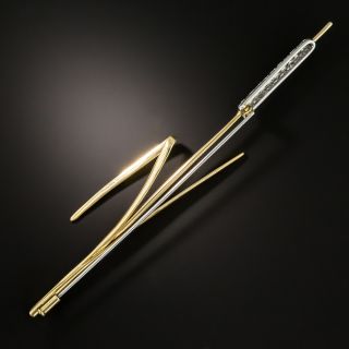 Long Diamond Cat Tail Pin