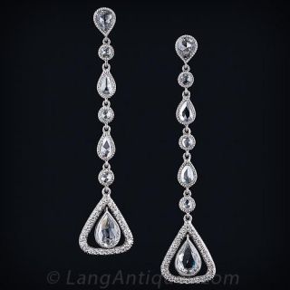 Long Diamond Drop Earrings - 2
