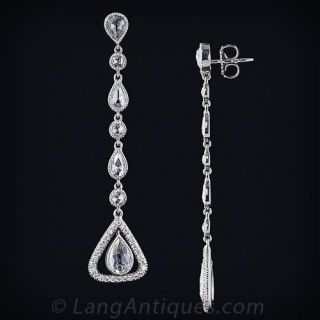 Long Diamond Drop Earrings