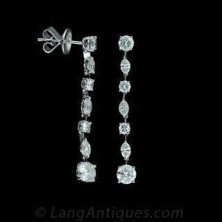 Long Diamond Drop Earrings