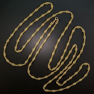 Long French 18K Fancy Link Chain 