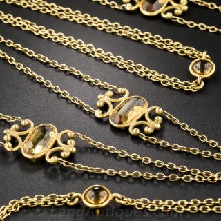 Long Golden Citrine Chain