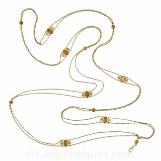 Long Golden Citrine Chain