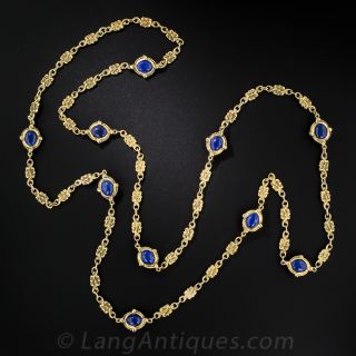 Long Lapis Lazuli Necklace