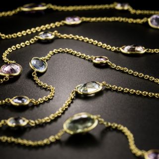 Long Multi-Color Sapphire Necklace - 2