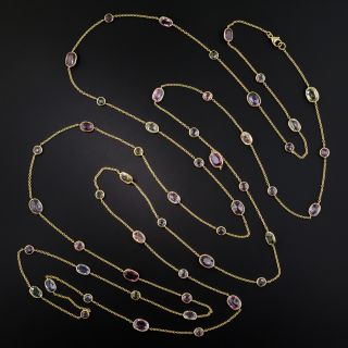 Long Multi-Color Sapphire Necklace