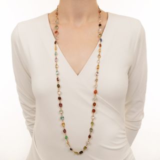 Long Multi-Gemstone Necklace by C.D. Peacock