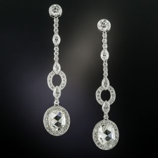 Long Rose-Cut Diamond Drop Earrings - 3