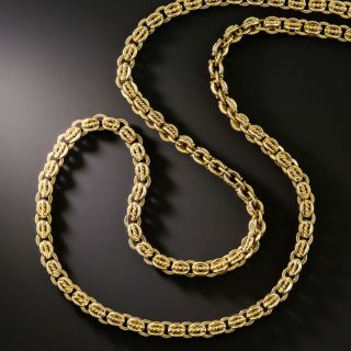 Long Victorian Chain Necklace, 44 1/2 Inches - 2