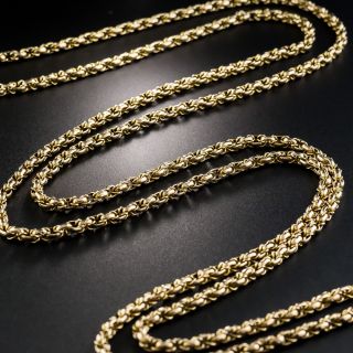 Long Victorian Fancy Cable Link Chain - 1