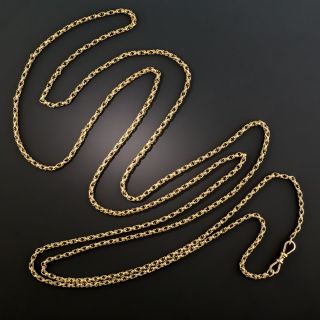 Long Victorian Fancy Cable Link Chain
