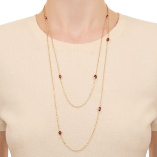 Long Victorian Garnet Chain 