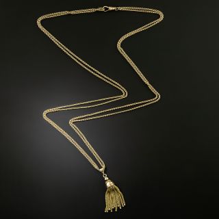 Long Victorian Tassel Necklace  - 5
