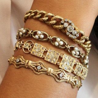 Lucky Antique Clover Pearl Bracelet