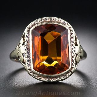 Madeira Citrine Filigree Ring