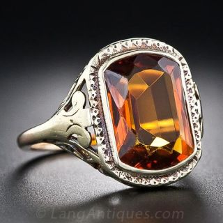 Madeira Citrine Filigree Ring