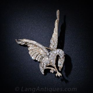 Majestic Turn of the Century Diamond Eagle Pin