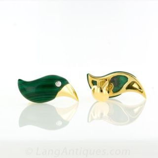 Malachite Toucan Cufflinks