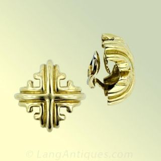 Maltese Cross Clip Earrings