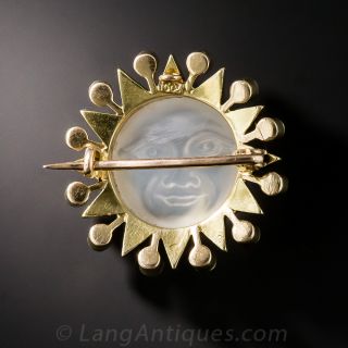 Man-in-the-Moonstone Sunburst Pin