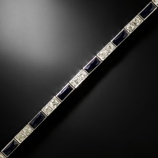 Marcus & Co. Art Deco Sapphire and Diamond Line Bracelet - 4