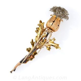 Mario Buccellati Thistle Flower Brooch