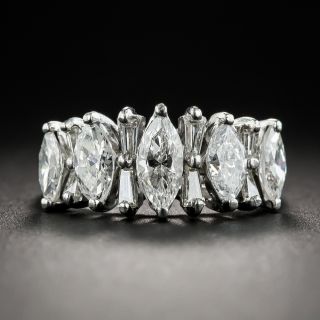 Marquise and Baguette Diamond Platinum Band