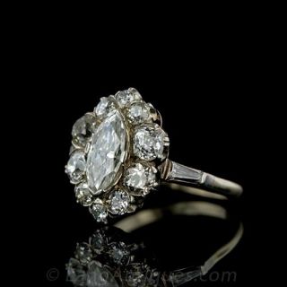 Marquise Diamond Antique Engagement Ring