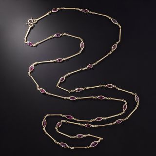 Marquise Ruby Infinity Necklace - 1