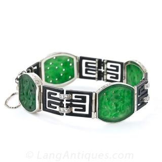 Marsh  & Co. Jadeite and Diamond Bracelet