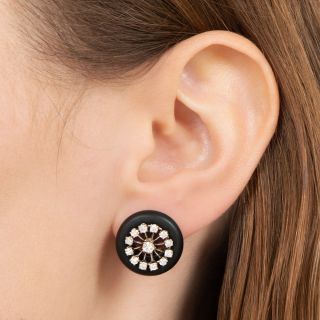 Marsh & Co. Blackened Steel and Diamond Earrings