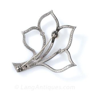 Marsh & Co. Blackened Steel Floral Brooch