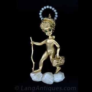 Marvin Hime Angel Pearl Brooch Main View