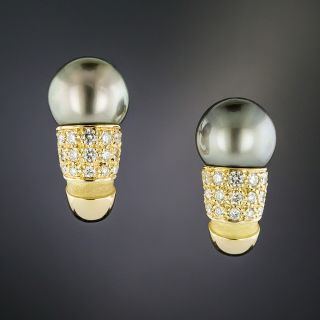 Mauboussin Nadja Collection Tahitian Pearl and Diamond Earrings, French - 2