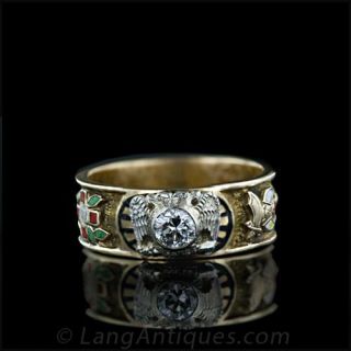Diamond Masonic Ring