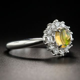 Mexican Opal Platinum and Diamond Ring