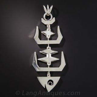Mexican Sterling Silver Articulated Fish Pendant - 2