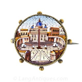 Micro-Mosaic Brooch and Earrings 