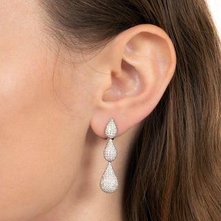 Micro Pavé Diamond Triple Drop Earrings