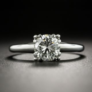 Mid-20th Century 1.00 Carat Diamond Solitaire Engagement Ring - GIA J VS1 - 2
